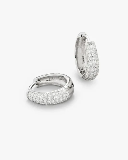 Hovedbilde Philippa Studios - Dome Pave Hoops Large Sølv