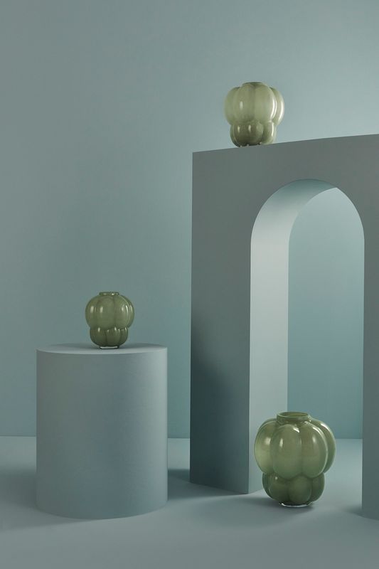 AYTM - UVA glass vase Pastel Green Ø20xH22 cm