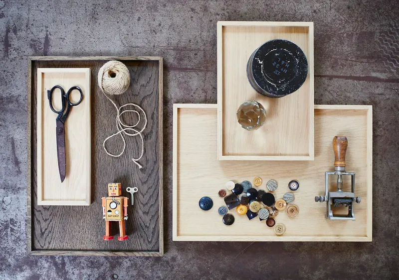 The Oak Men Square Tray - Large, Dark Oak