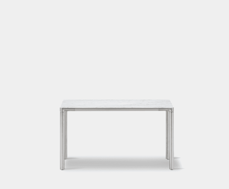 Fredericia Piloti Alu 75x39cm / Hvit Car. Marmor / Børstet Alu.