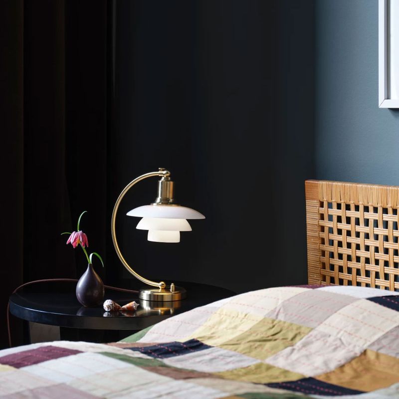 Louis Poulsen PH 2/2 Luna Bordlampe, Messing / Opalglass