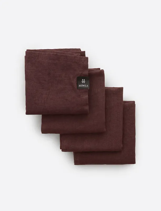 Himla Sunshine linserviett 4 pk. - Burgundy