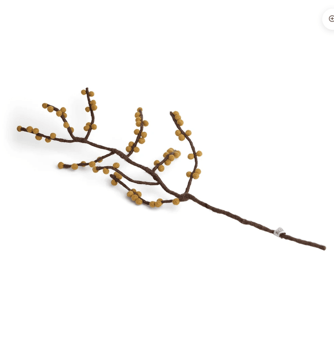 Hovedbilde Gry & Sif Mørkebrun gren med gule bær - 60 cm