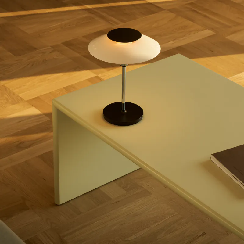 Louis Poulsen PH80 Portabel Lampe - Opal white/high lustre chrome plated
