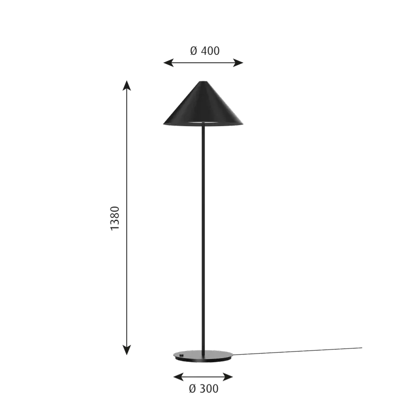 Louis Poulsen Keglen Gulvlampe - Sort